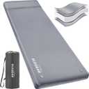 Elegear Self Inflating Camping Sleeping Pad, 3.1'' Ultra Thick Memory Foam Camping Pad with Pillow & Embossed Surface Design, 20s Fast Inflating Insulated Sleeping Pad for Camping/Travel/Tent/Car (Grey)