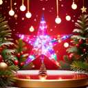 11.8" Christmas Tree Topper Star with APP & Remote Control, Color Changing Tree Topper Star Lighted with Music Sync, DIY Modes, Dimmable, Timer for Indoor Christmas Tree Decoration