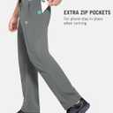 baleaf Men's Fleece Lined Water Resistant Pants Winter Thermal Sweatpants with Zipper Pockets Warm Open Bottom (Gray, S)