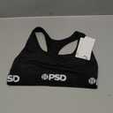 PSD Women's Basic Solid Sports Bra - Racerback Sports Bras for Women with Breathable Microfiber Fabric (Medium, Black)