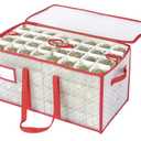 Sattiyrch Plastic Christmas Ornament Storage Box with Trays,Customizable Dividers,DustProof Durable Ornament Organizer Holder,Christmas Storage Containers,Holds 54 x 4 Ornaments