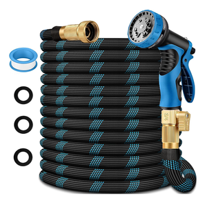 100 ft Garden Hose - 2026 New Upgraded Flexible Water Hose - Ultra Lightweight Kink-free Car Washing Pipe with 10 Function Sprayer and 3/4" Solid Brass Fittings - Durable,Leak proof Garden Hoses