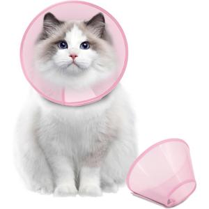 Supet Dog Cone Collar Adjustable After Surgery, Comfortable Pet Recovery Collar & Cone for Large Medium Small Dogs, Elizabethan Dog Neck Collar Plastic Practical (Pink, XS)