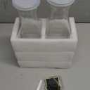 Set of 2 Square Glass Carafe, 1 Liter Clear Glass Pitcher with Lid, Beverage Serveware Carafe for Mimosa Bar, Coffee, Juice, Cold Water, Milk, Lemonade, Iced Tea