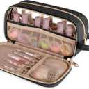 Nail Polish Organizer Case Fits 12 Bottles (15ml), Nail Polish Supplies Storage Bag with Clear Window, Black