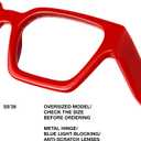 livho Oversized Eyewear Frame for Woman and Men - Rectangle Fashion Glasses for Computer, Chic Preppy Frame