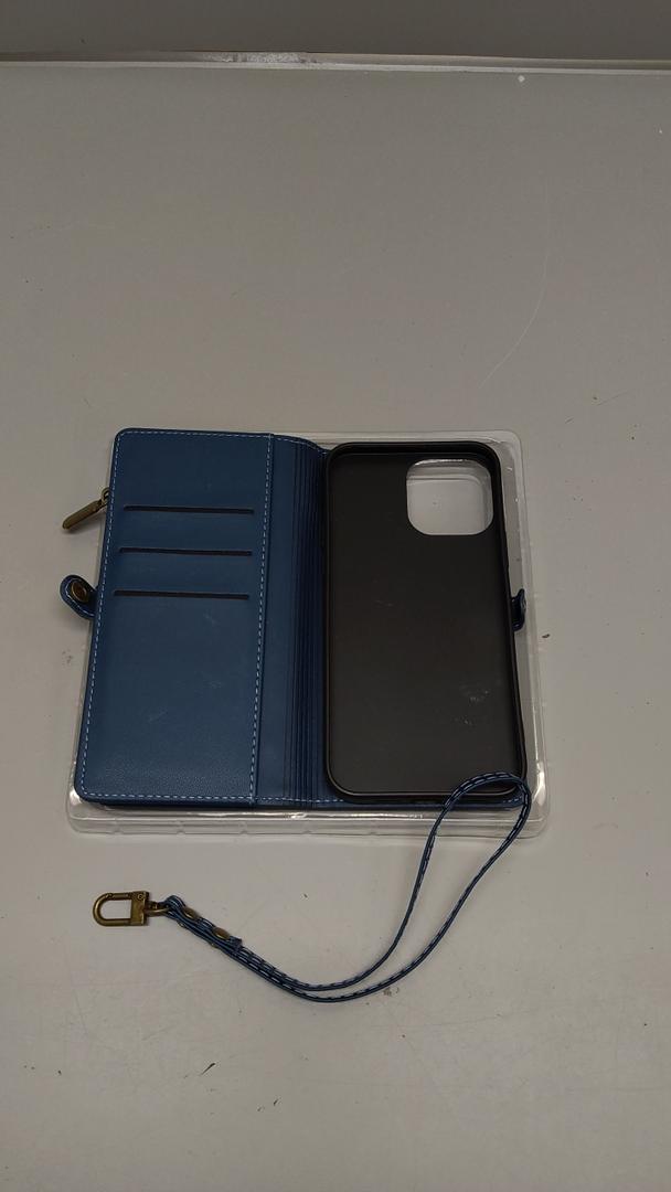 Bocasal Crossbody Wallet Case for iPhone 13 Pro Max with RFID Blocking Card Slot Holder, Magnetic Flip Folio Purse Case, PU Leather Zipper Handbag with Detachable Lanyard Strap 6.7 Inch 5G (Red)