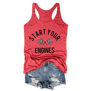 Start Your Engines Tank Top, Pink, XXL
