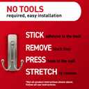 Command Large Brushed Nickel Double Hooks, 2 Hooks and 2 Command Strips, Damage-Free Hanging Wall Hooks with Adhesive Strips, No Tools Coat Hooks for Hanging Home Decor, Holds up to 4 lb