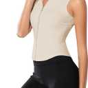 Women's Full Zip Sleeveless Workout Yoga Active Jacket Vest Golf Shirts, Size M