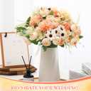 Tigeen 12 Bundles Peonies Artificial Flowers Faux Roses Silk Flowers Hydrangea Artificial Bouquet for Wedding Table Centerpiece Floral Vase Home Office Bridal Decor (Champagne)