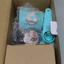 Geedel Rotary Cheese Grater, Kitchen Mandoline Vegetable Slicer with 3 Interchangeable Blades, Easy to Clean Rotary Grater Slicer for Fruit, Vegetables, Nuts (Tiffany)