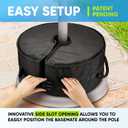 Rhino BaseMate 18" Round Umbrella Base Weight with Side-Slot Opening Fits Offset, Cantilever & Outdoor Patio Umbrellas Easy Setup Black
