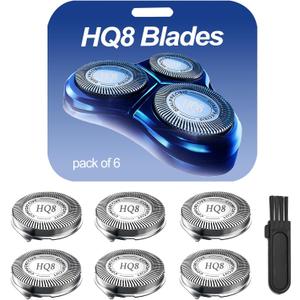 HQ8 Shaver Replacement Blades Compatible with Philips Norelcos Aquatecc PT710 720 730 870, AT751 AT752 AT880 890 Razors, Replacement Blades with High Performance - Shave Wet and Dry, 6Packs.