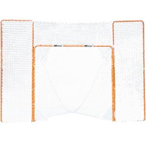 EZGoal Lacrosse Folding Goal with Backstop and Targets, Orange, 6' x 6'