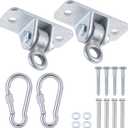 Heavy Duty Swing Hangers with Locking Snap Hooks, Swing Hardwares for Porch, Patio, Playground, Indoor and Outdoor, 2400 lb Capacity, Screws and Bolts Included, 2 Pack