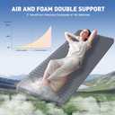 Elegear CumbreX Air & Foam Camping Sleeping Pad, HexaFoam Camping Mattress Pad with Built-in Foot Pump Memory Foam Camp Pad 4-Season R-Value 9.5 Camp Sleeping Mat for Travel/Car/Tent, Light Gray, Single