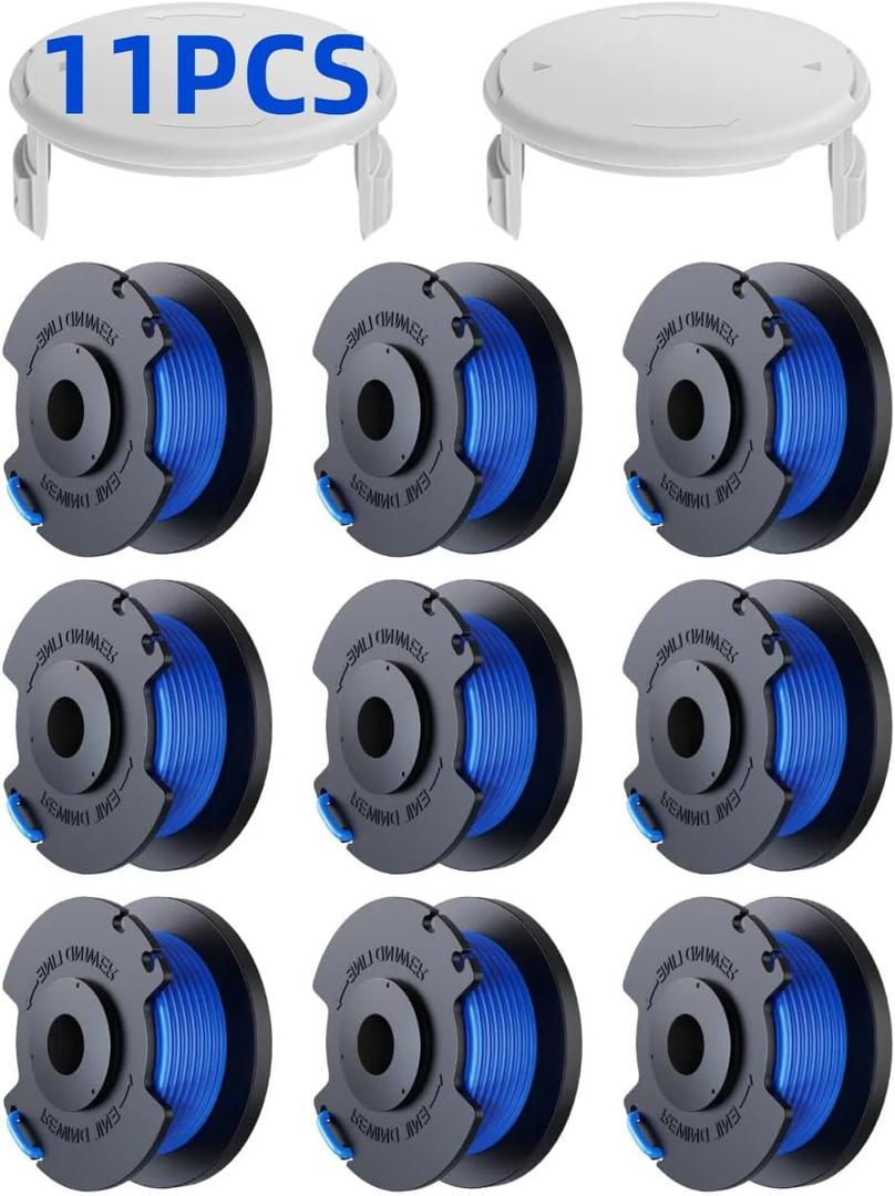 Weed Wacker String Replacement Compatible with Ryobi One+ AC14RL3A, 0.065'' String Trimmer Refill for Ryobi String Trimmer, 99 FT Autofeed Weed Eater String for R yobi 18V,24V,40V(9 Spools+2 Caps)