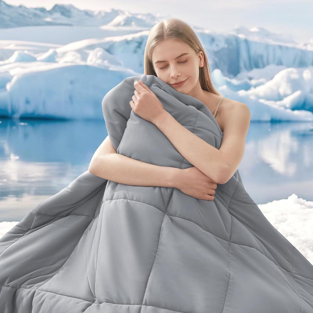 HYLEORY Cooling Comforter Queen Size Cool Gray 90"x90" 