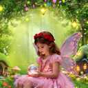 20x10ft Enchanted Forest Photo Backdrop, Wonderland Backdrop for Girl Princess Party Baby Shower Banner, Fairytale Magic Mushroom Cabin for Kids Room Wall Decorations Birthday Party Photo Prop