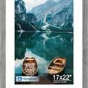 Hongkee 17x22 Picture Frame, 17 x 22 Rustic Grey Wood (13x19 Mat, 1 Pack), 17X22 in