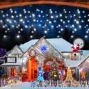 KNONEW 33FT 400 LED Christmas Lights Outdoor Black Wire String Lights with 75 Drops, 8 Lighting Modes, Timer Memory Function Connectable Hanging Curtain Lights for Halloween Party Decor (Cool White)