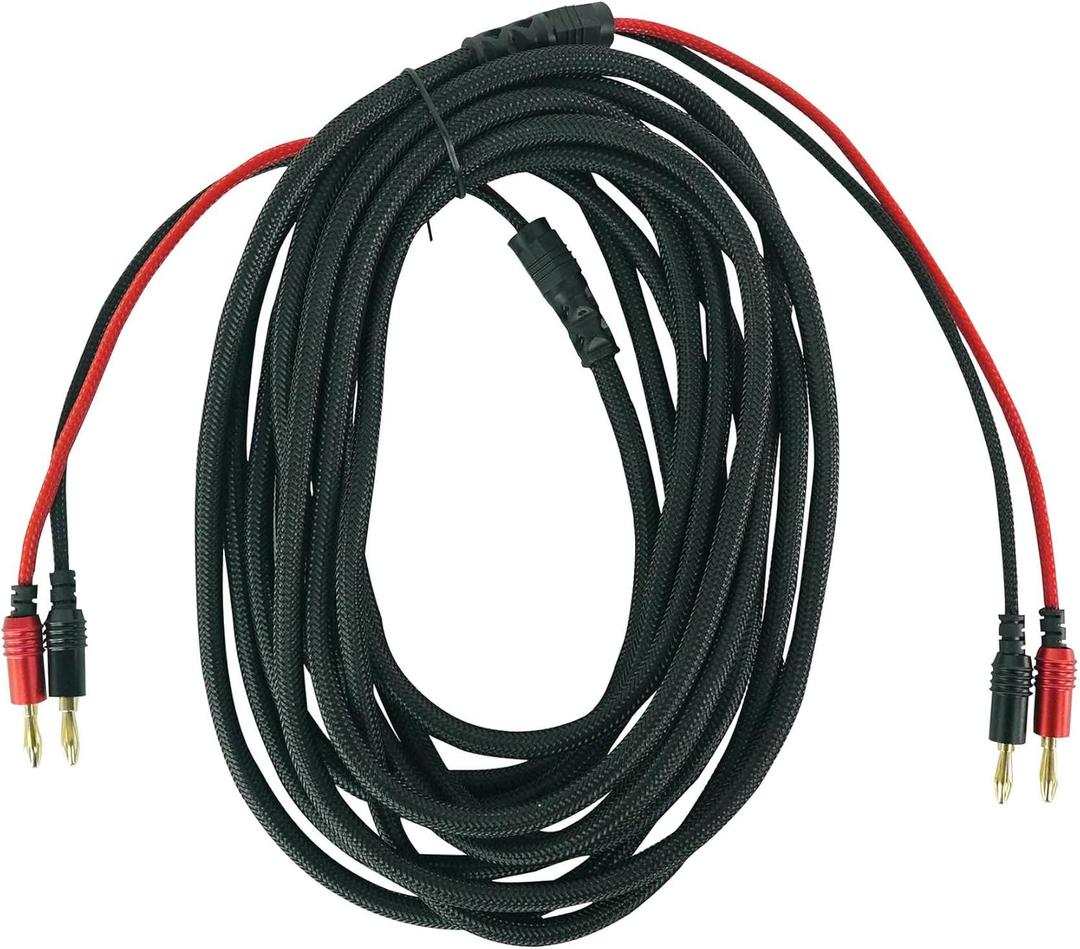 Rockville BN30 14 AWG 100% OFC Copper Banana to Banana Cable, 30ft, Braided Design, Low Signal Loss, for Home Audio and Pro Sound Systems
