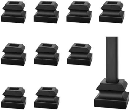 Sidasu 9-Pack Baluster Shoes Flat Shoes with Screw Iron Baluster Shoes for 1/2" Square Balusters （Connectors are Not Included）