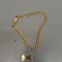 Dog Necklace Metal Cuban Link Dog Collar Gold Crystal Chain Collar with Design Secure Buckle Pet Collar Jewelry Accessories for Small Medium Large Dogs Cats(8inch)