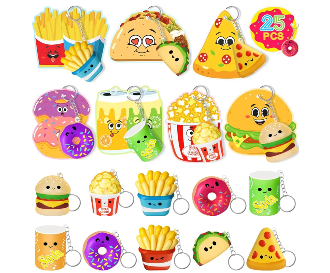 Valentines Day Cards for Kids School, 25PCS Slow Rising Squishy Toys for Boys and Girls, Valentines Cards for Kids Classroom with Keychains, Valentines Classroom Exchange Party Favors400+ bought in past month