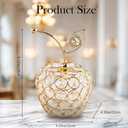 Crystal Metal Apple Table Decoration, Single Faux Apple Ornament for Home, Party, Wedding, and Holiday Display
