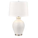 28" Tall 1 Light Table Lamp, Transitional White