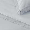 Andency Light Grey Comforter Set Queen, 3 Pieces Boho Tassel Lightweight Bedding Comforter Sets, All Season Soft Fluffy Fringe Bed Set (90x90In Comforter & 2 Pillowcases)