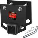 [2026 New] RV Bumper Trailer Hitch Receiver Adapter by puxyblue Compatible for 4" x 4" RV Rear Bumper - 2" Receiver with 3500 LBS Capacity Connect Various Accessories