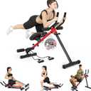 Yoleo 2 in 1 Ab & Rowing Machines for Home, Foldable Ab Workout Equipment, Ab Trainer Machine for Stomach Workout, Ab Crunch Machine with Foam Support,7-Length Adjustable Ab Machine for Home Exercise