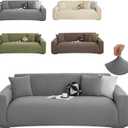 Stretch Couch Covers, Couch Covers for 2 Cushion Couch Sofa pet Friendly, Washable, Furniture Protector Sofa with Elastic Bottom for Cats, Dogs (Wheat Ear Style, 2 Seats(57" - 70"), Wheat Ear Style - Dark Gray