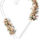 7FT Metal Heart Arch Double Heart Shaped Balloon Stand Wedding Arch for Proposal Ceremony Valentine's Day Birthday Party Baby Shower Decoration (White)