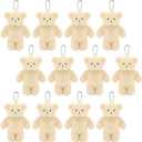 12 Pack Brown Mini Teddy Bears 4.7 inch Tiny Soft Stuffed Teddy Bear Small Plush Bears Bulk for Birthday Party Decor Favors Bag Keychain