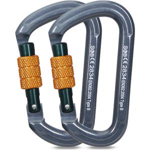 SOB Auto Locking Climbing Carabiner Clips,Heavy Duty Asymmetrical Carabiner Connector Used for Rappelling Gear Rescue Outdoor Projects Dog Leash
