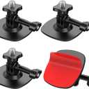 Flexible Adhesive Chin Helmet Sticky Mount Compatible with Insta360 X5/X4/X3/X2 GO 2/3/S GoPro Action Camera Hero 13/12/11/10/9/8 Snowboard Surfboard Accessory Mount Kit (3 PCS)