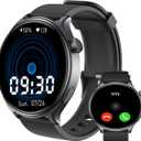 YMS Smart Watch for Women Android - 2025 Best Waterproof Men Fitness Watches (Answer/Make Calls),Heart Rate,Sleep,Pressure,Steps Monitor,Compatible with Android & iOS,100+ Sports Trackers (Black)