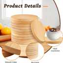 10 Pcs 5.3inch Bamboo Coasters Round Bamboo Coaster Tabletop Planters Protection for Drinks Coffee Dining Table Bar Painting Wood Engraving Home Decoration