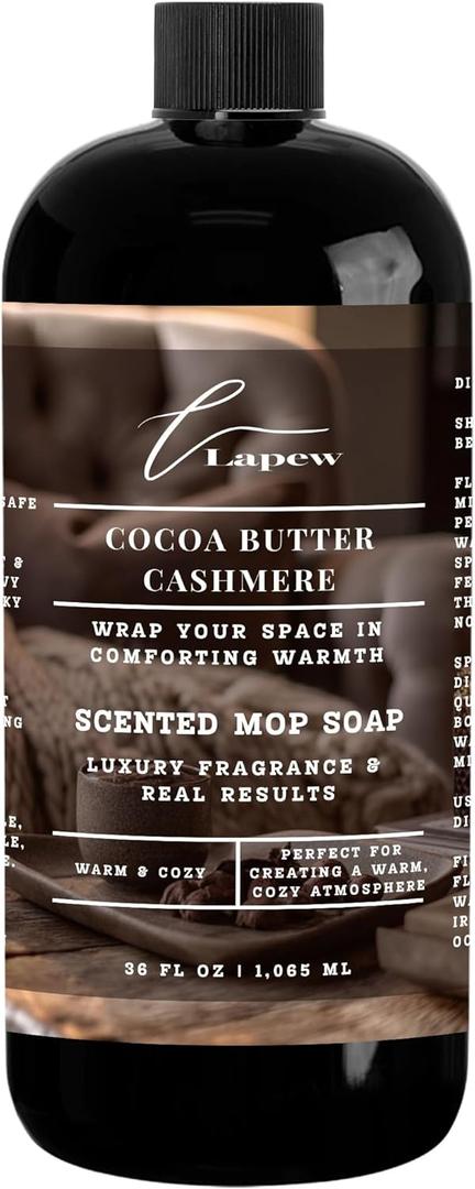 Lapew Cocoa Butter Cashmere Scented Mop Soap Concentrate 36 oz | Premium Fragranced Floor Cleaner | Streak-Free | Hard Floor Cleaning Solution | Eco Friendly | Made in USA