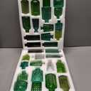 Yaomiao 30 Pcs Vases Bulk Colored Flower Glass Bud Vases Valentine Vintage Colored Glass Bottles Colorful Rustic Embossed for Home Wedding Table Decorations Gifts(Green Series)