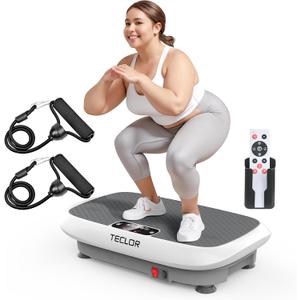 Premium Vibration Plate Exercise Machine for Lymphatic Drainage, Weight Loss, Whole Body Workout Power Vibration Plate, Shake Plate, Home Gym Fitness Equipment, White