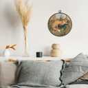 Giosve Vintage Fox Round Wall Art Canvas Framed Poster, Farmhouse Rustic Cottagecore Fox Woodland Animals Hanging Wall Sculptures for Home Bedroom Living Room Decor, 10x10 Inch