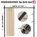 GONNRLY Room Divider, No Drill Privacy Curtain Set with Retractable Rod, Tool-Free Blackout Room Divider Curtain for Bedroom Beige-100 W x 84" L(Pack of 2)