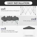 Shades 10x10 Pop Up Canopy, Heavy Duty Beach Tent with Carrying Bag for Easy Moving, Sun Shelter for Parties, Events, Camping, Outdoor Gazebo with 420D PU Coated Waterproof Grey Fabric