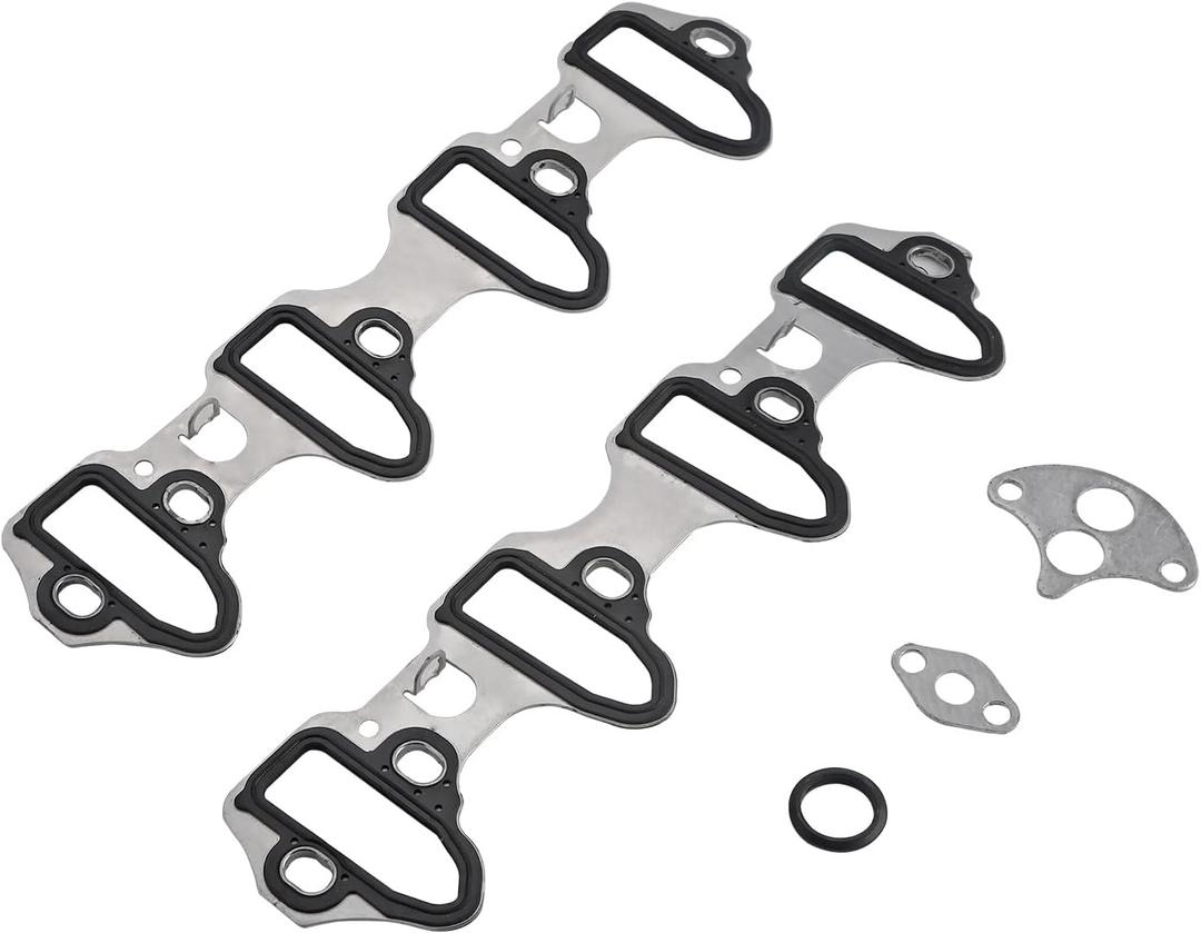Engine Intake Manifold Gasket Set Compatible with Chevy GMC Cadillac Hummer Saab Vehicle Avalanche Silverado Express Suburban Tahoe Trailblazer, Savana Sierra Yukon Canyon Envoy, Replace#MS98016T