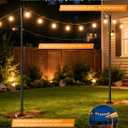 4 Pack String Light Poles for Outside, Thickened Metal Christmas Lights Hanger Pole Outdoor with Fork, Lighting Hanging Post Accessories for Patio Decor Garden Backyard Yard Outside Decorations